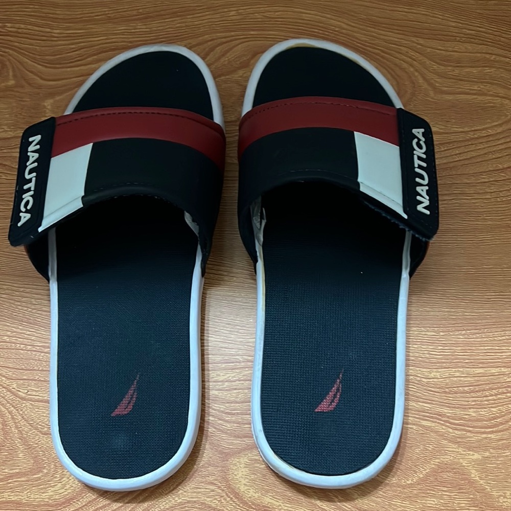 Nautical kids slide slipper